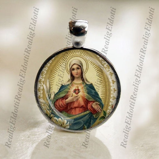 Mary's Immaculate Heart - Religious Christian Catholic Medal Pendant Jewelry