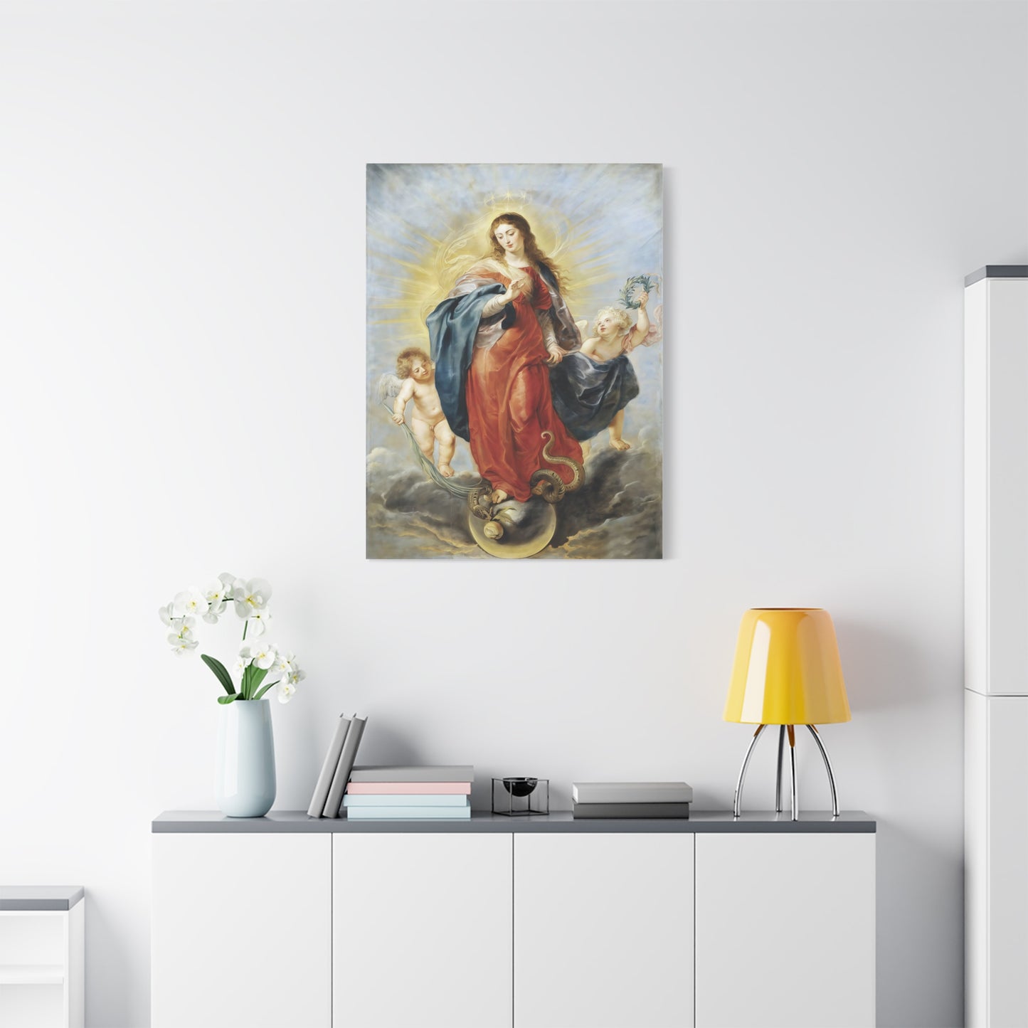 Ready To Hang - Mother Mary Immaculate Conception Catholic Canvas Wall Art, Christian Decor Our Lady