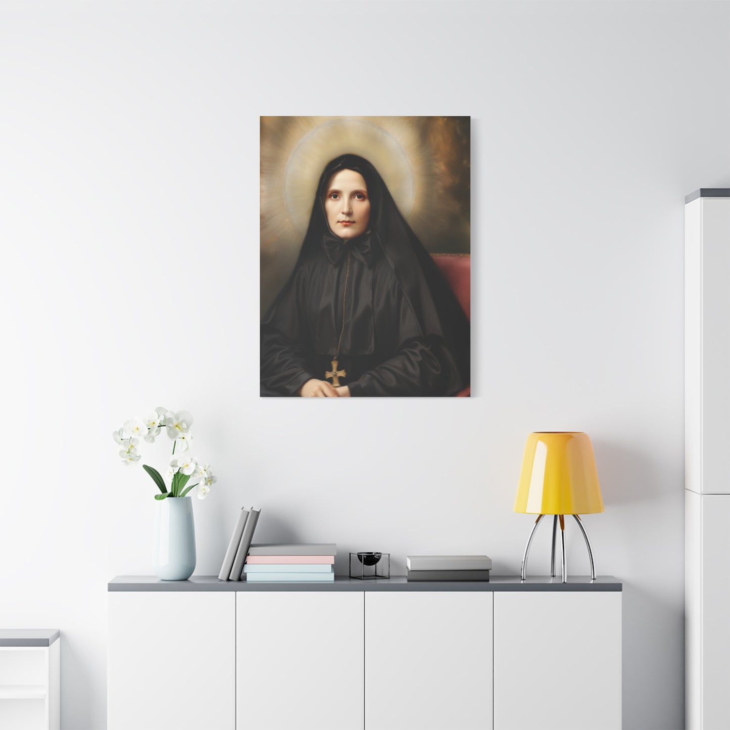 St. Frances Xavier Cabrini Catholic Canvas Wall Art, Christian Decor