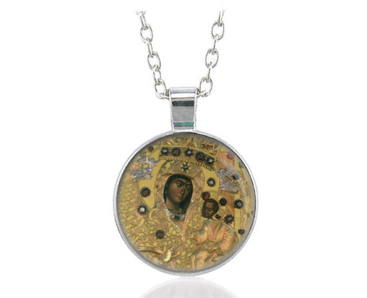 Zimnenskaya icon of the Mother of God Orthodox Necklace Round Pendant