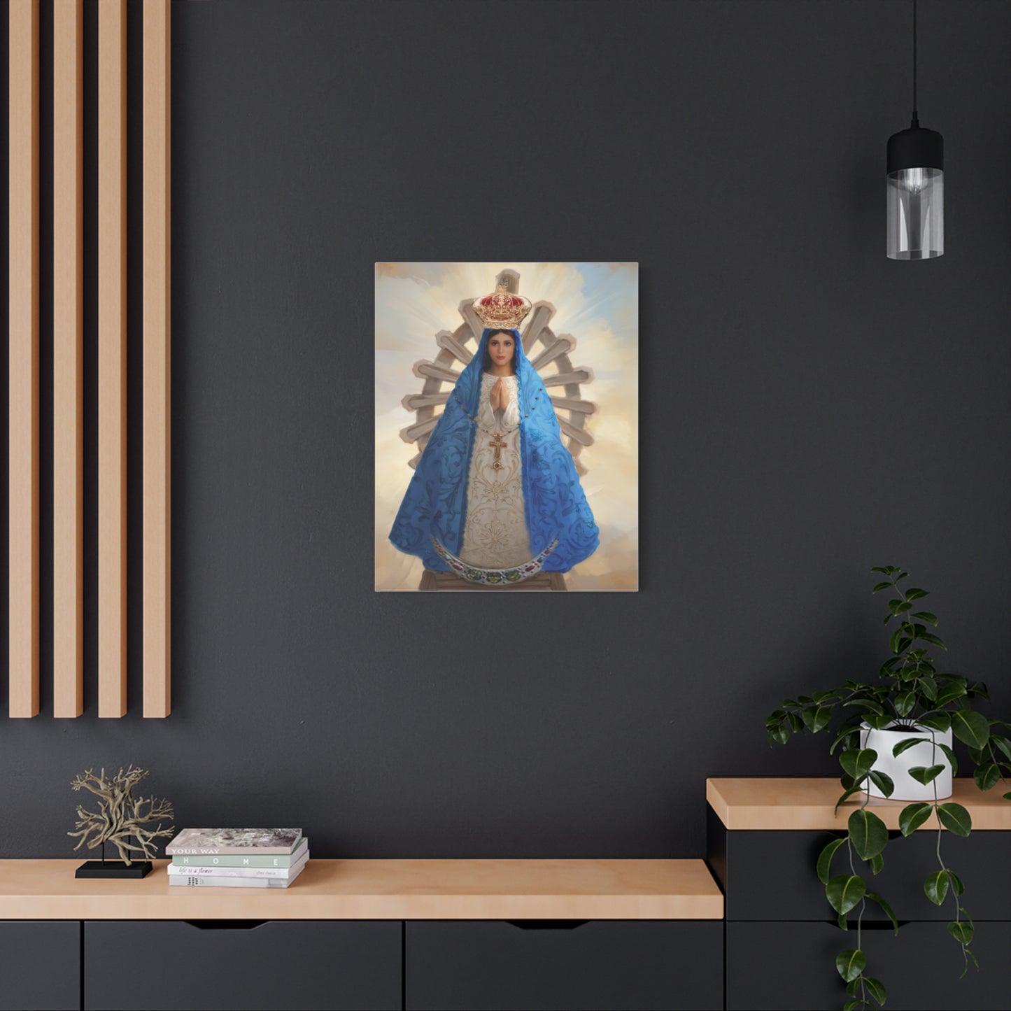 Ready to Hang - Our Lady of Lujan Virgin Mary Catholic Canvas Wall Art, Christian Decor