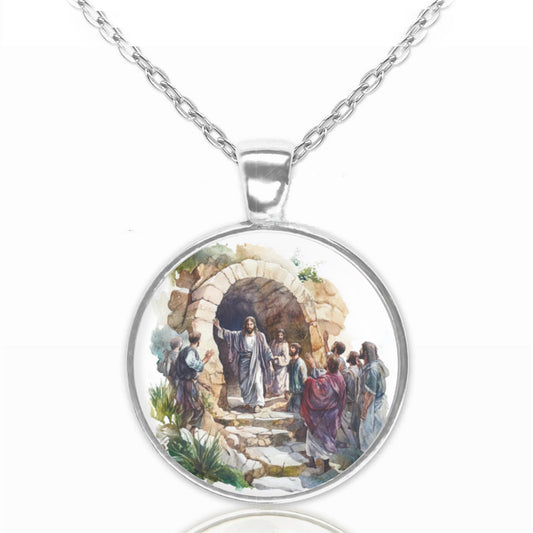 Lazarus Necklace Pendant | Religious Miracle Medal of Jesus Christ | Resurrection of Lazarus Jewelry for Faithful