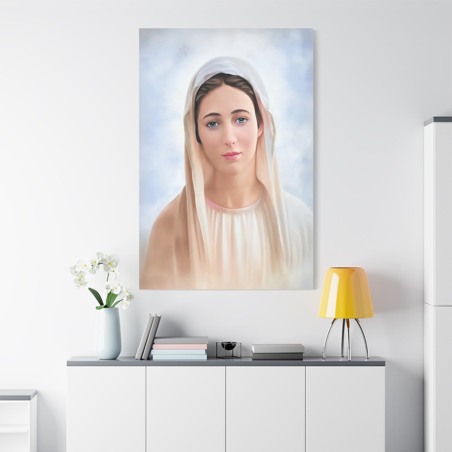 Our Lady Mary Medjugorje Catholic Canvas Wall Art, Christian Decor