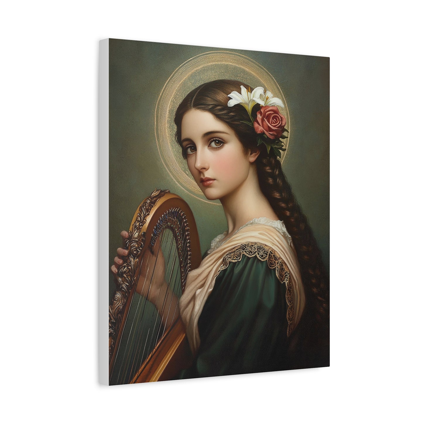 St. Cecilia Catholic Canvas Wall Art, Christian Decor