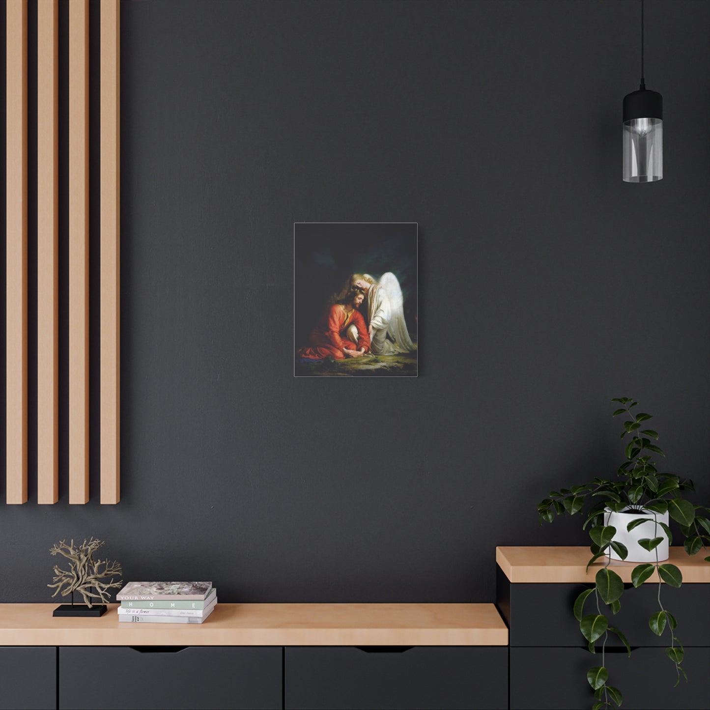 Ready To Hang - Bloch Gethsemane Jesus and Angel Praying - Agony in the Garden Catholic Canvas Wall Art, Christian Decor