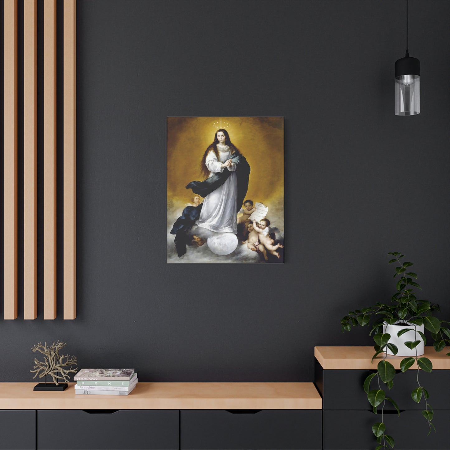 Ready To Hang - Mother Mary Immaculate Conception Catholic Canvas Wall Art, Christian Decor Ships from USA