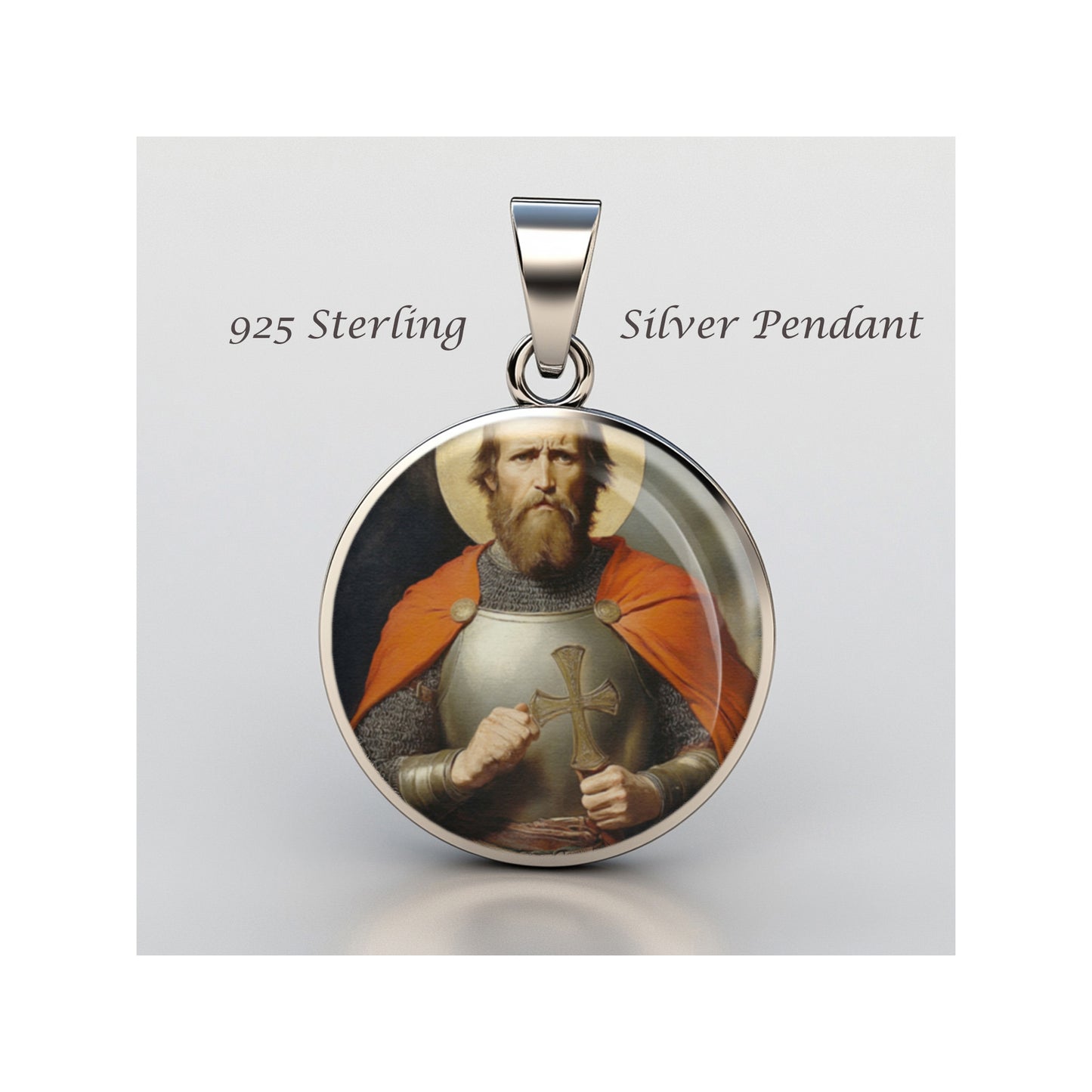 Saint Blessed Charles The Good Catholic sterling silver 925 Christian Medal image 0