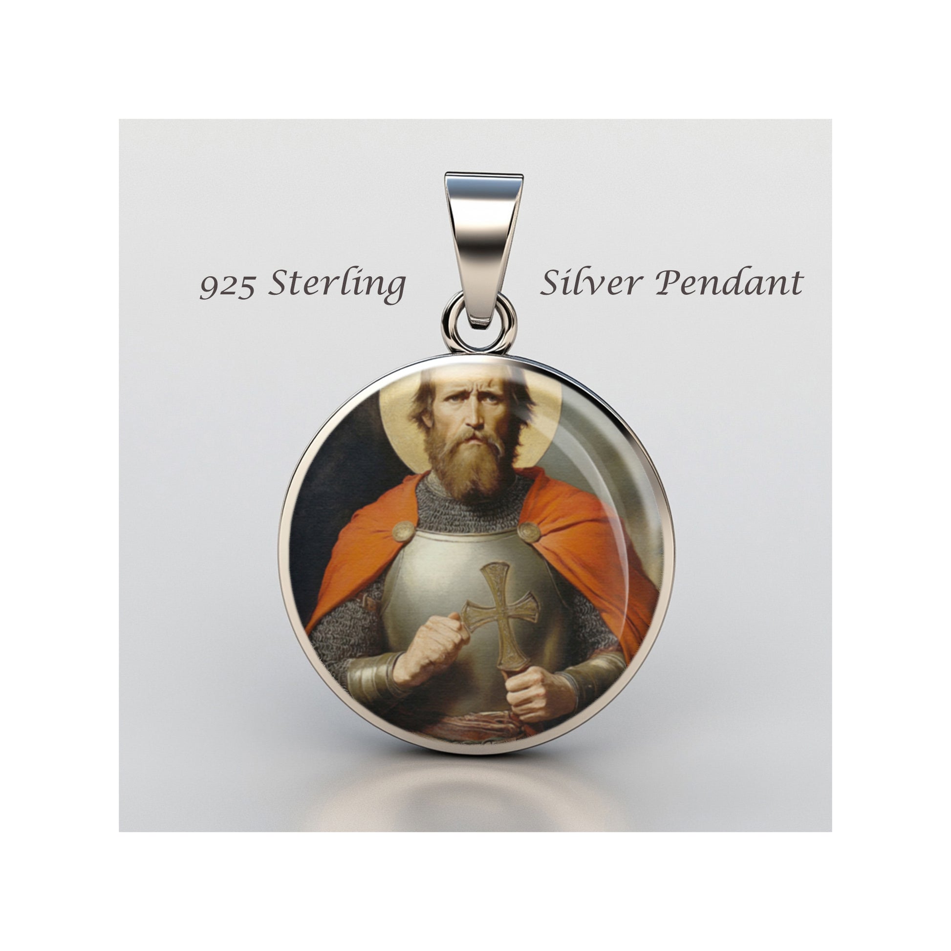 Saint Blessed Charles The Good Catholic sterling silver 925 Christian Medal image 0