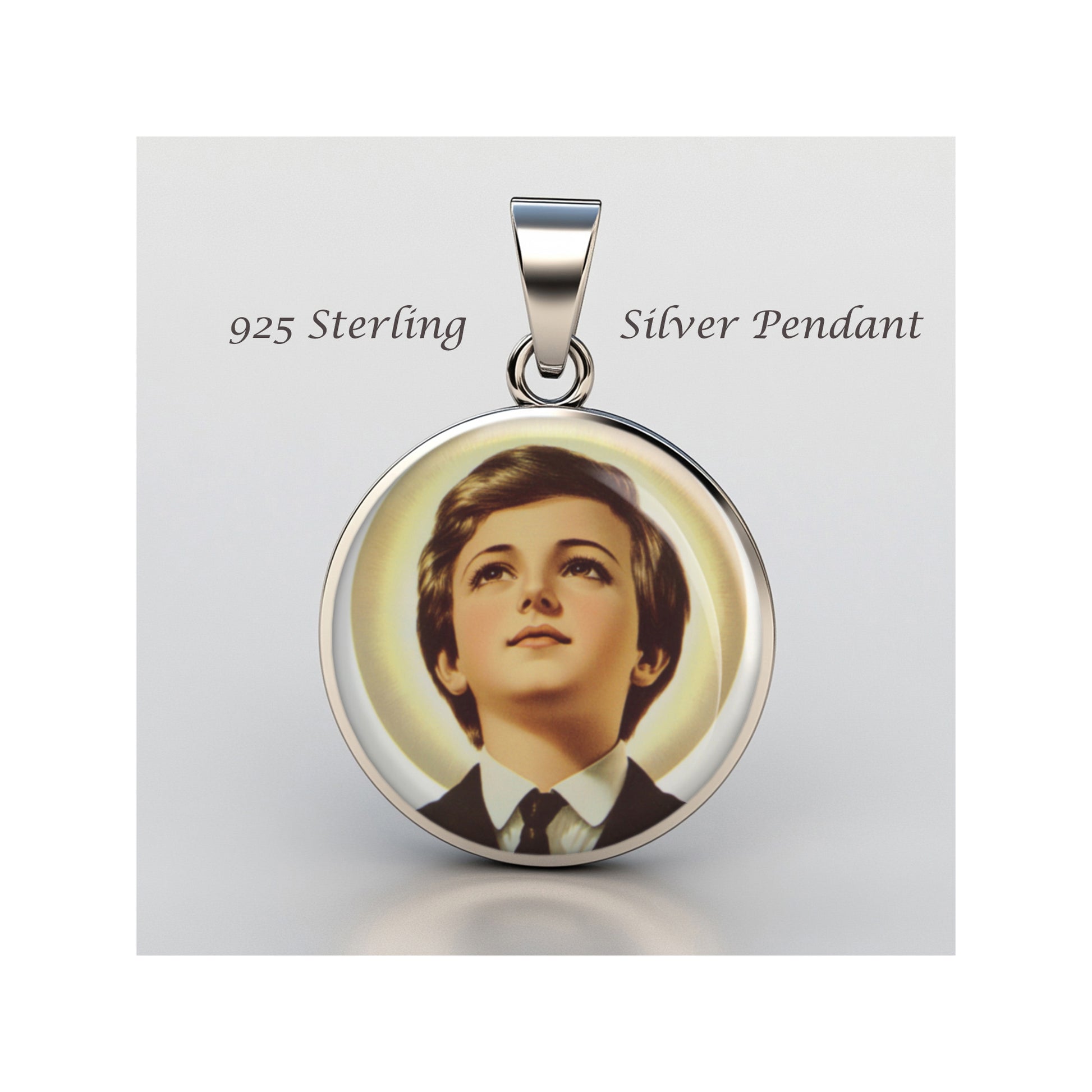 Saint Dominic Savio Catholic sterling silver 925 Christian Medal Patron Pendant image 0