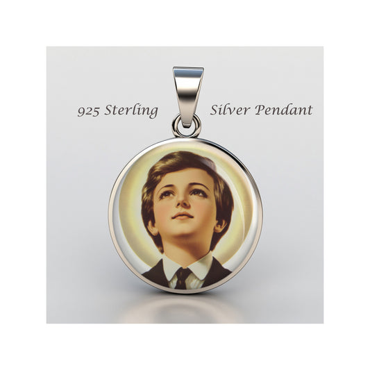 Saint Dominic Savio Catholic sterling silver 925 Christian Medal Patron Pendant image 0