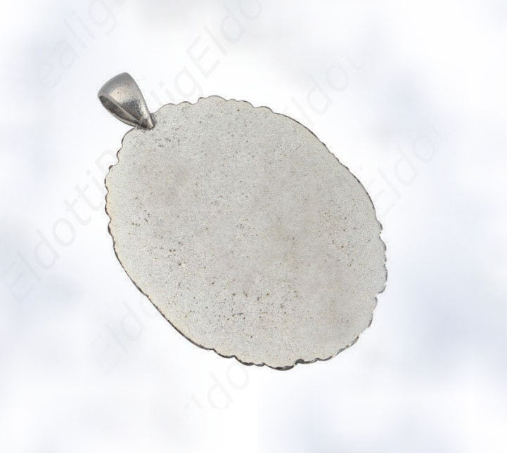 Our Lady of Guadalupe - Religious Catholic Medal Pendant Silver Tone Oval Large