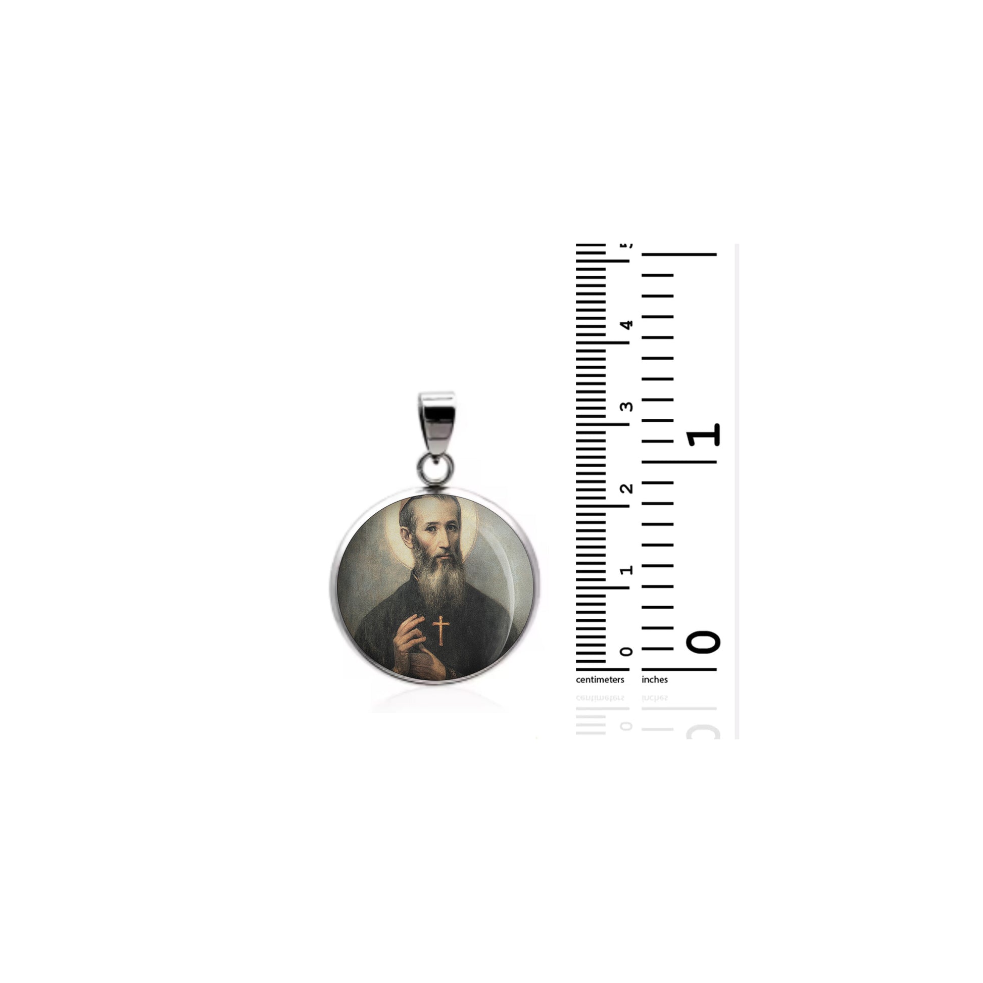 Saint Ezekiel Moreno Catholic sterling silver 925 Christian Medal Patron Pendant image 1