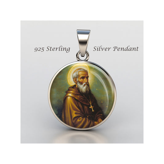 Saint Ezekiel Catholic sterling silver 925 Christian Medal Patron Pendant image 0