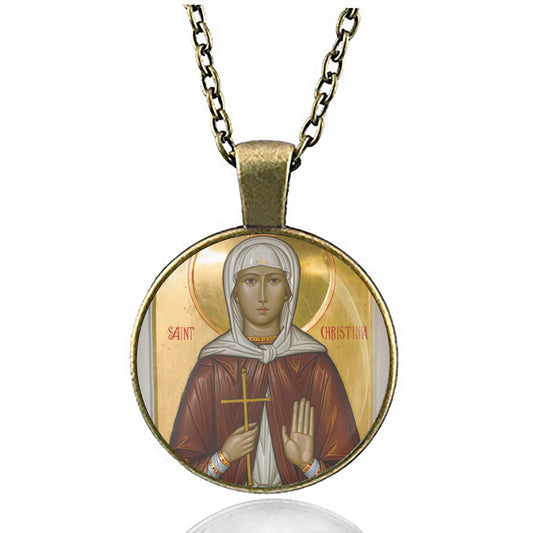 St Christina the Astonishing Religious Christian Pendant Necklace Patron of Mental Illness