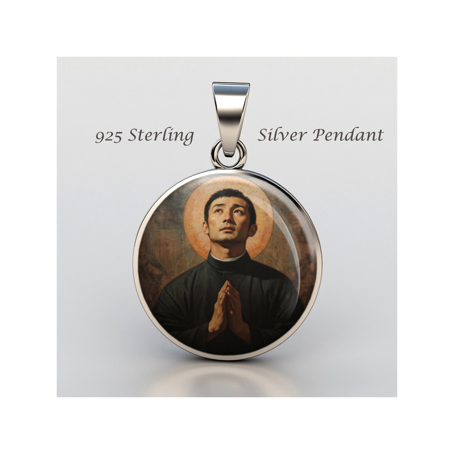 Saint Paul Miki Catholic sterling silver 925 Christian Medal Patron Pendant image 0