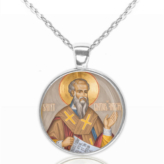 St Ignatius of Antioch Religious Necklace Christian Catholic Medal Pendant 25mm Round.