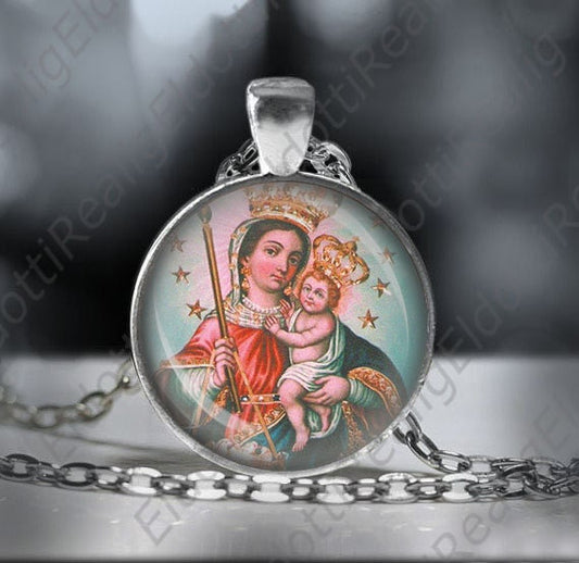 Our Lady of Candelaria Christian Necklace Catholic Christian Virgin Mary Medal Pendant  Religious Jewelry.