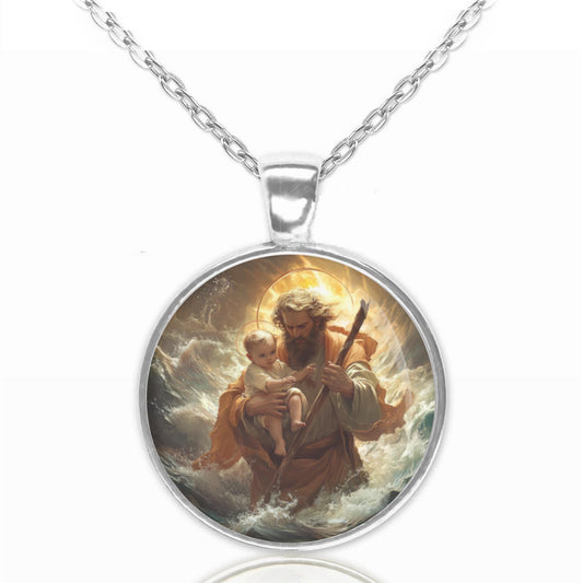 St. Christopher Catholic Medal Pendant Necklace