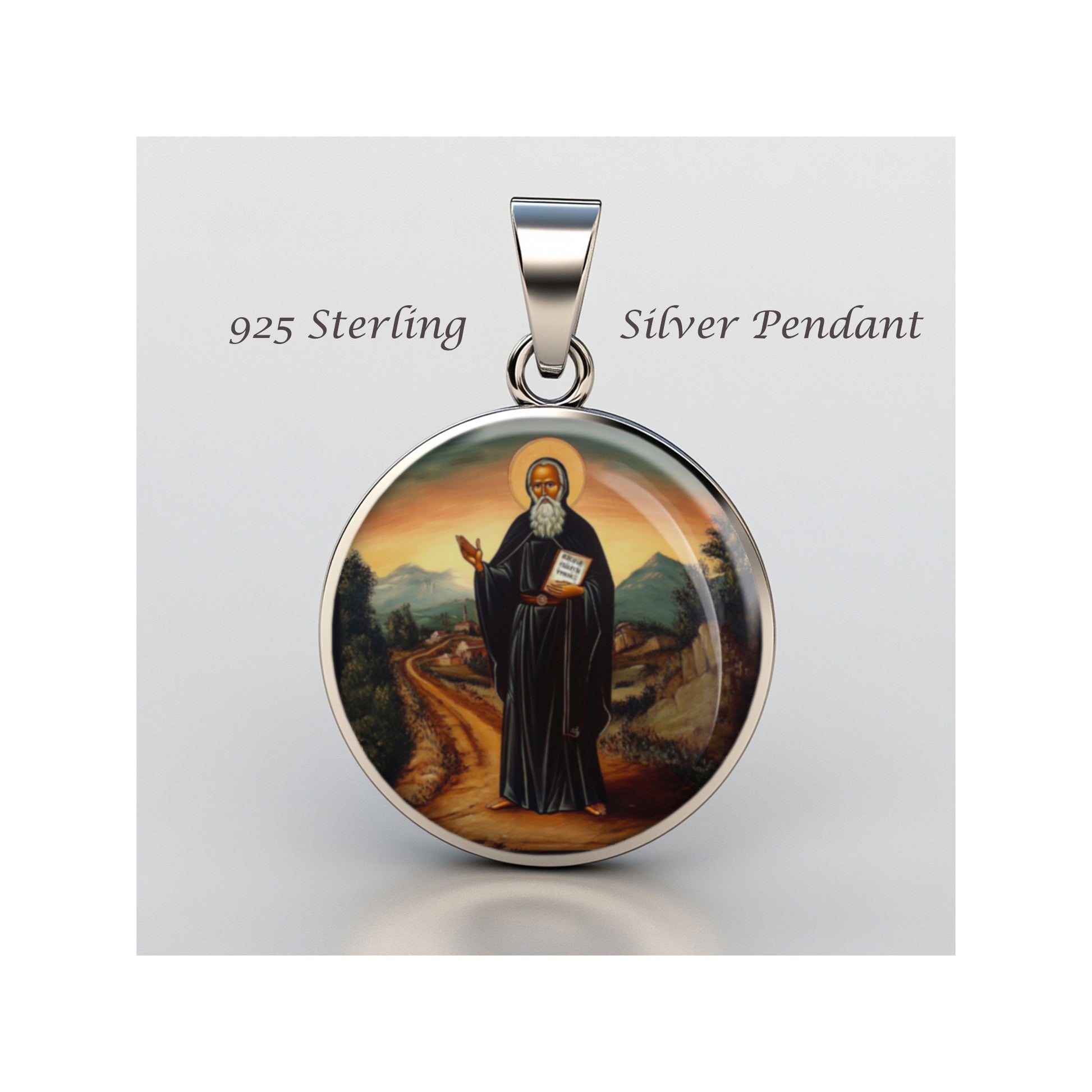 Saint Cyriacus The Hermit Of Palestine Catholic sterling silver 925  Medal image 0