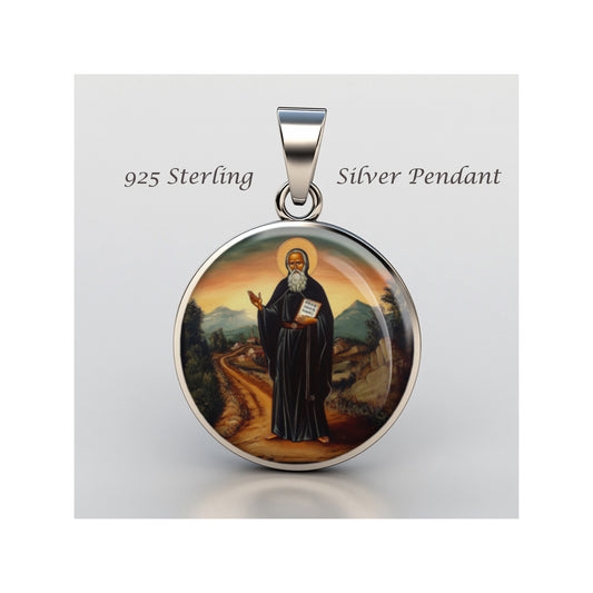 Saint Cyriacus The Hermit Of Palestine Catholic sterling silver 925  Medal image 0