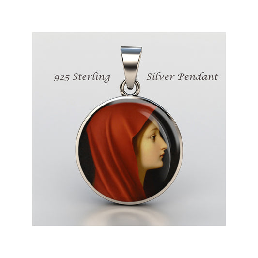 Saint Fabiola Catholic sterling silver 925 Christian Medal Patron Pendant image 0