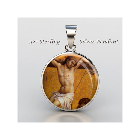 Saint Dismas Catholic sterling silver 925 Christian Medal Patron Pendant image 0