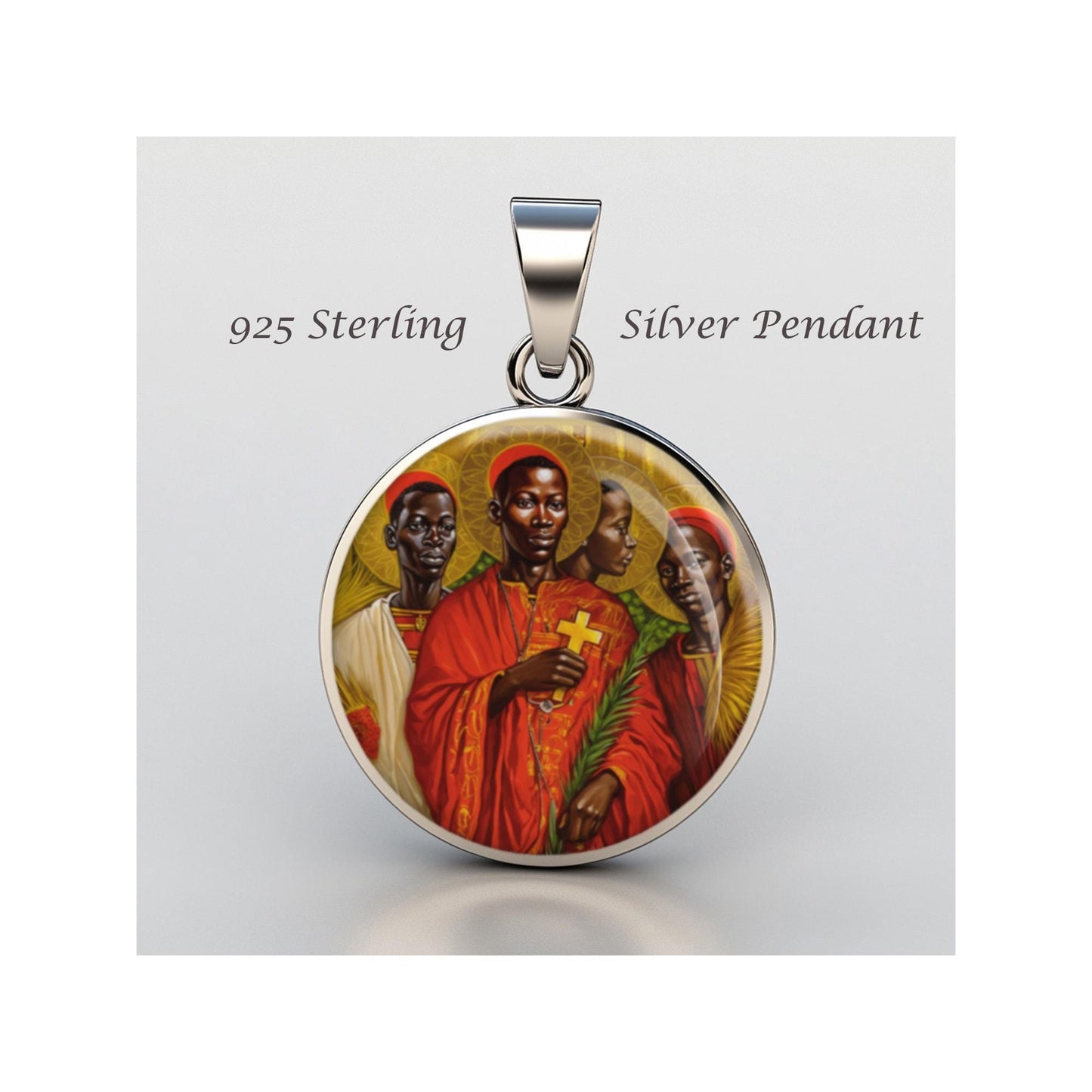 Saint Charles Lwanga And Companions Religious Devotional sterling silver 925 Medal Patron