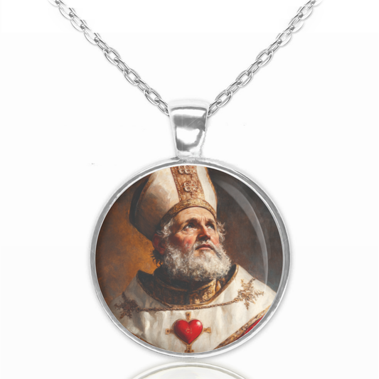 St. Valentine Necklace Catholic Saint Pendant Medal image 0