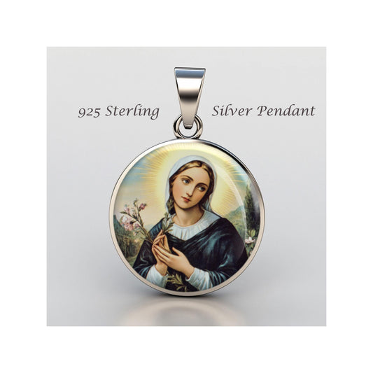 Saint Angela Merici Religious Devotional sterling silver 925 Christian Medal Patron Pendant