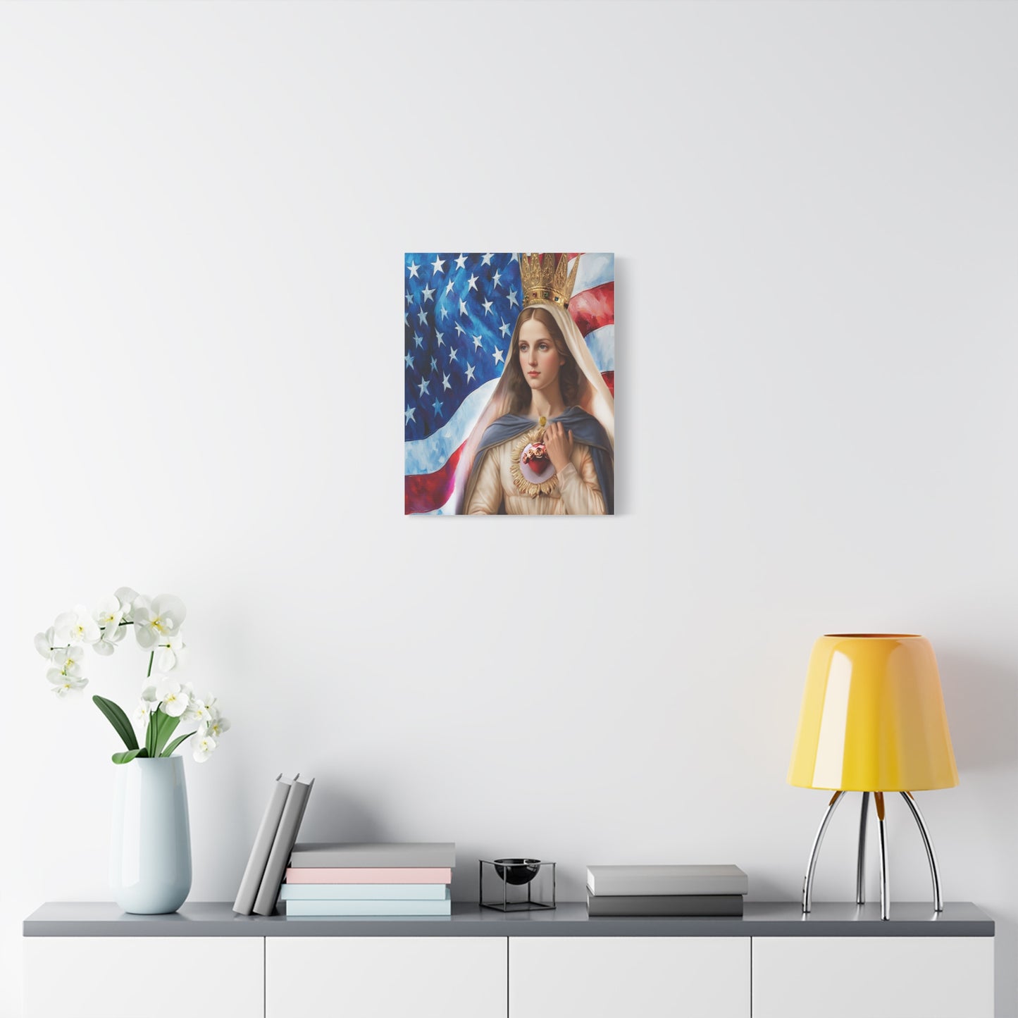 Ready to Hang - Mary Our Lady of America Catholic Canvas Wall Art, Christian Decor