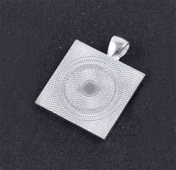 Jesus Christ Christian Medal Square Pendant Silvertone 1 Inches Religious Jewelry