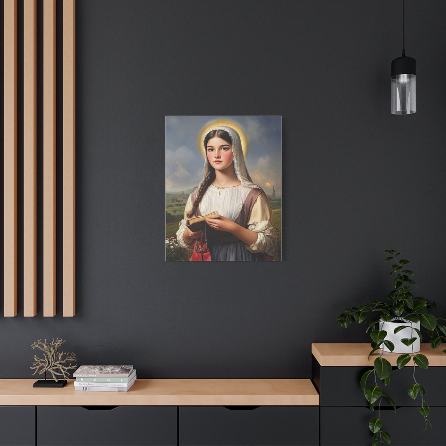 St. Genevieve Catholic Canvas Wall Art, Christian Decor