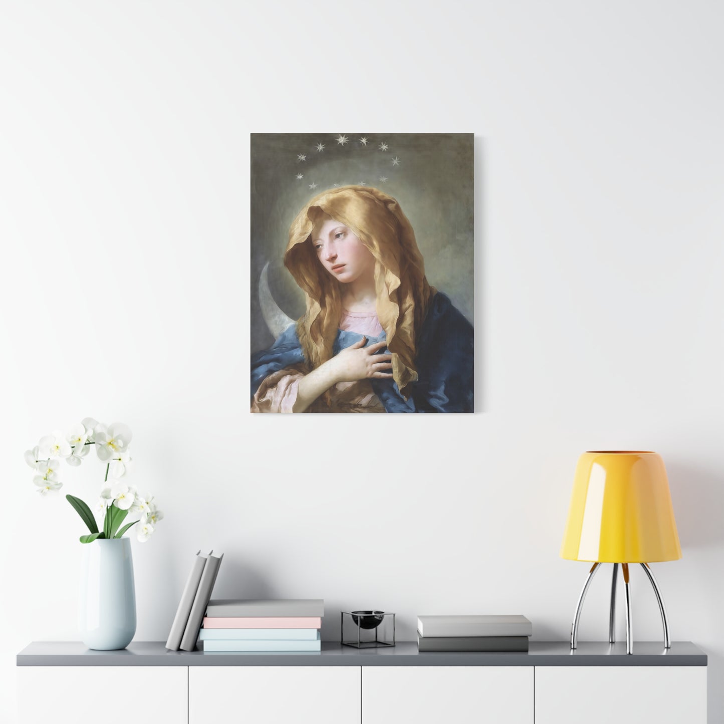 Ready To Hang - Mother Mary Immaculate Conception Art Catholic Canvas Wall Art, Christian Decor