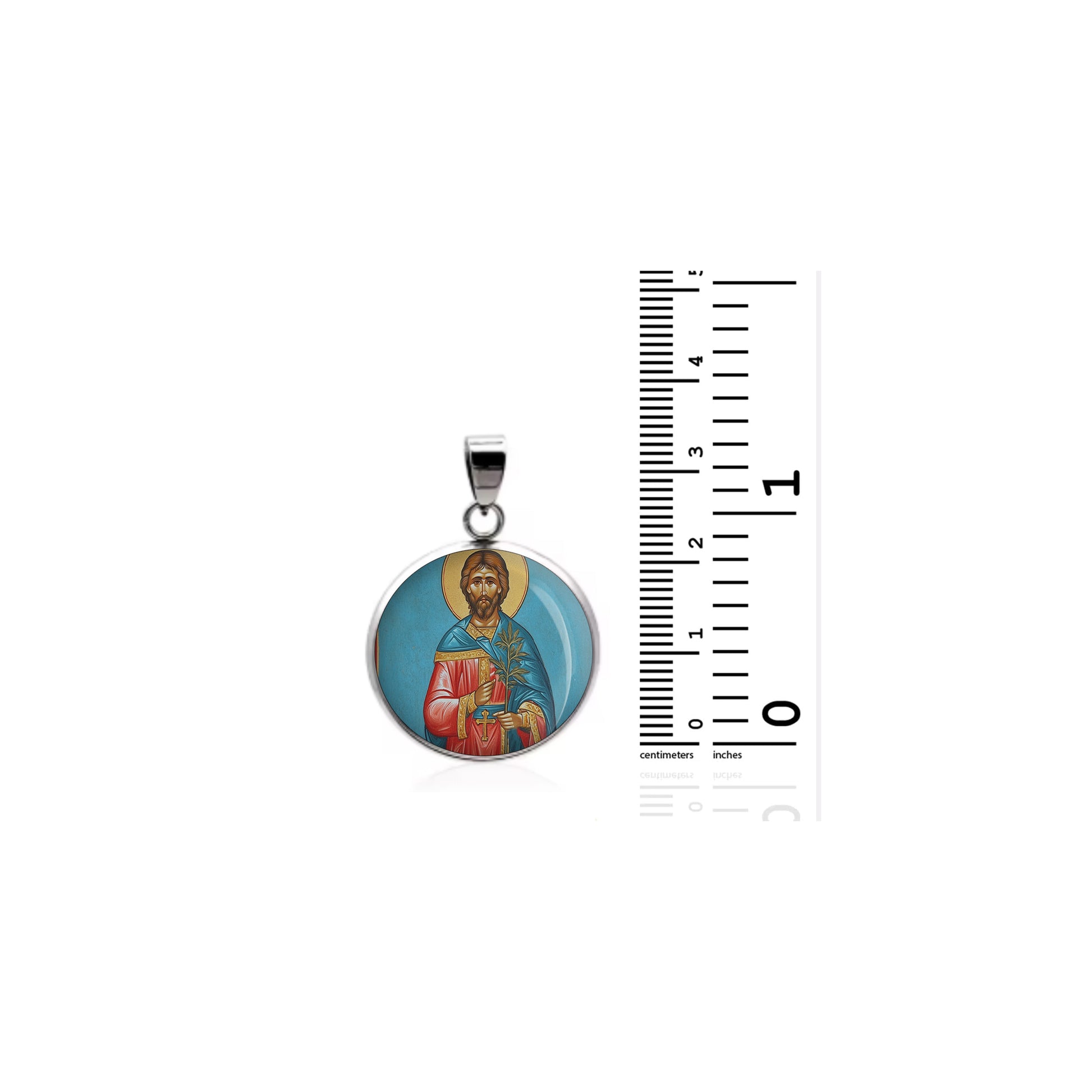 Saint Eugene Catholic sterling silver 925 Christian Medal Patron Pendant image 1