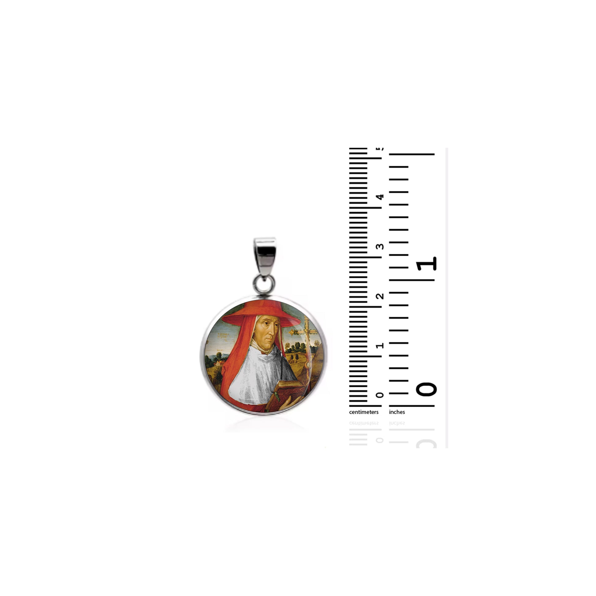 Saint Erasmus Of Formia Catholic sterling silver 925 Christian Medal Patron image 1