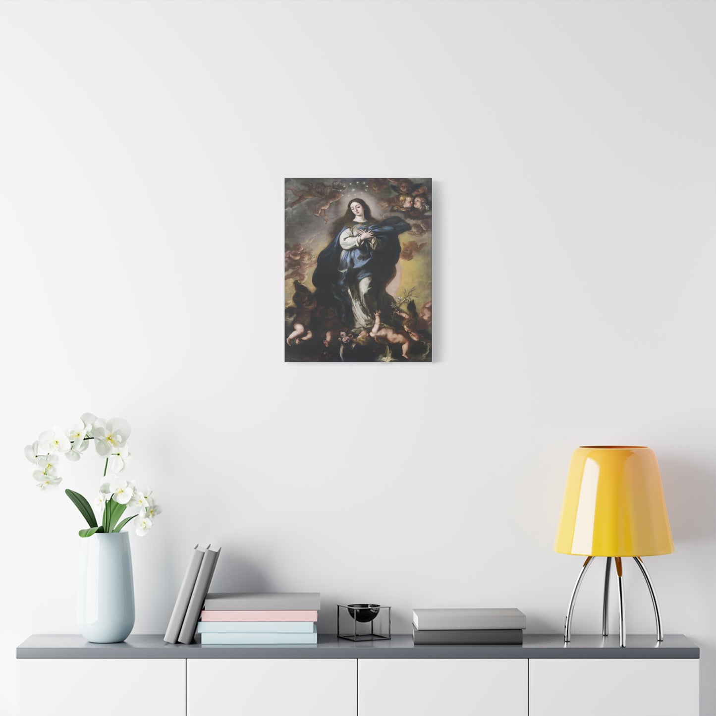 Ready To Hang - Our Lady Mother Mary Immaculate Conception Catholic Canvas Wall Art, Christian Decor