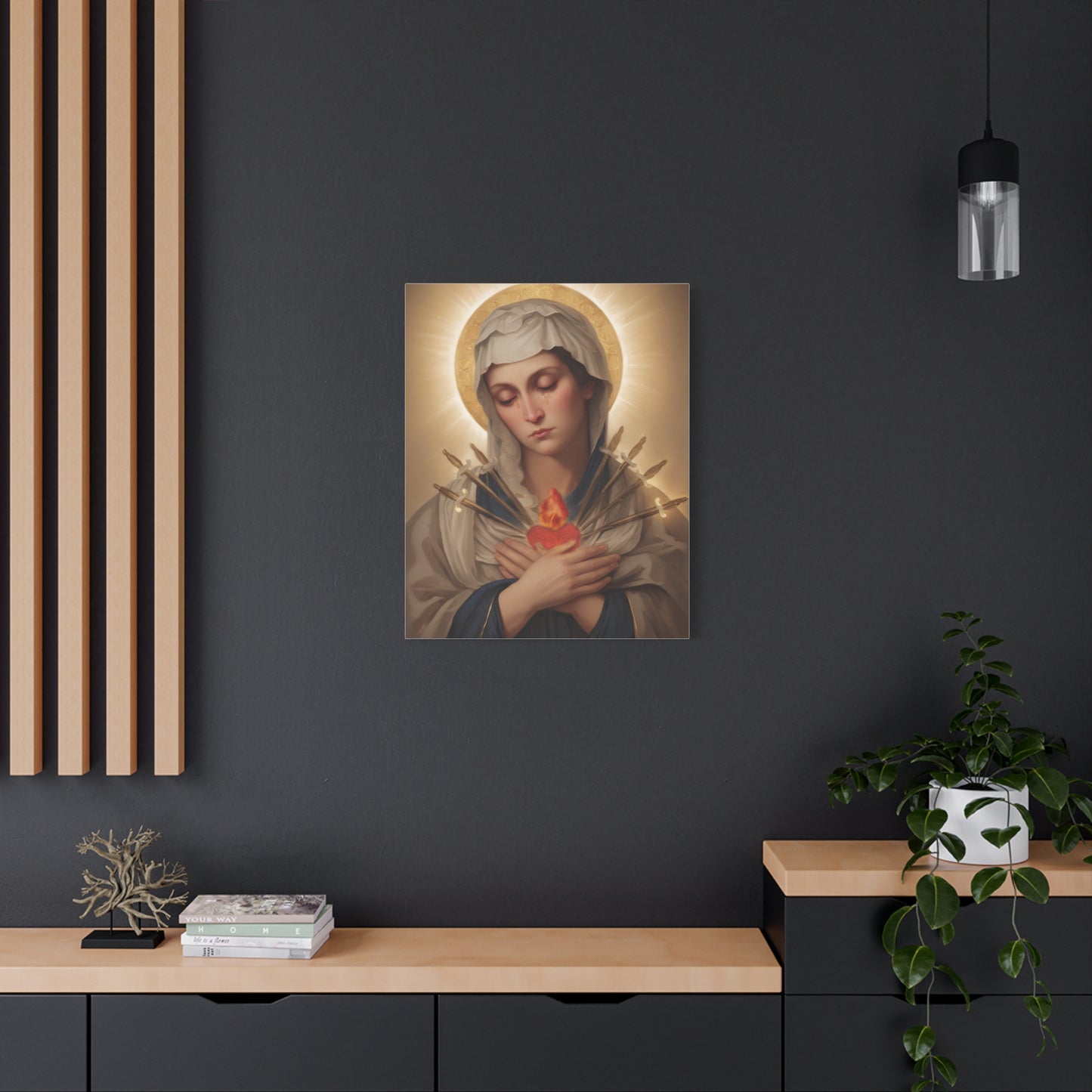 Ready to Hang - Mary Our Lady Of Sorrows Catholic Canvas Wall Art, Christian Decor