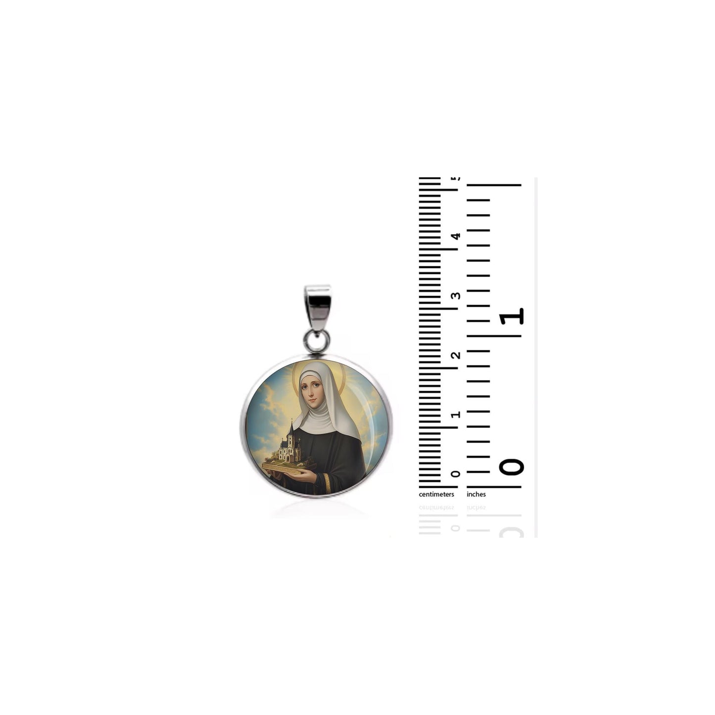 Saint Agnes Of Bohemia Religious Devotional sterling silver 925 Christian Medal Patron