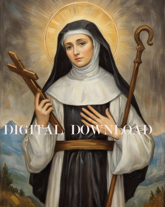 St. Elizabeth of Schonau Religious Art Digital Image Catholic Print image 0