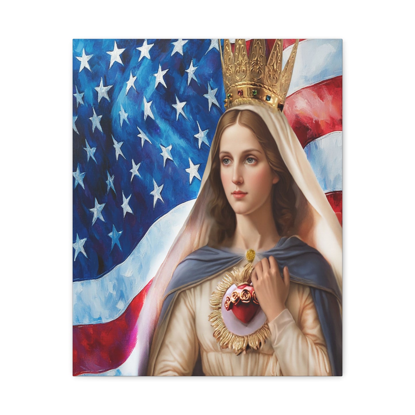Ready to Hang - Mary Our Lady of America Catholic Canvas Wall Art, Christian Decor