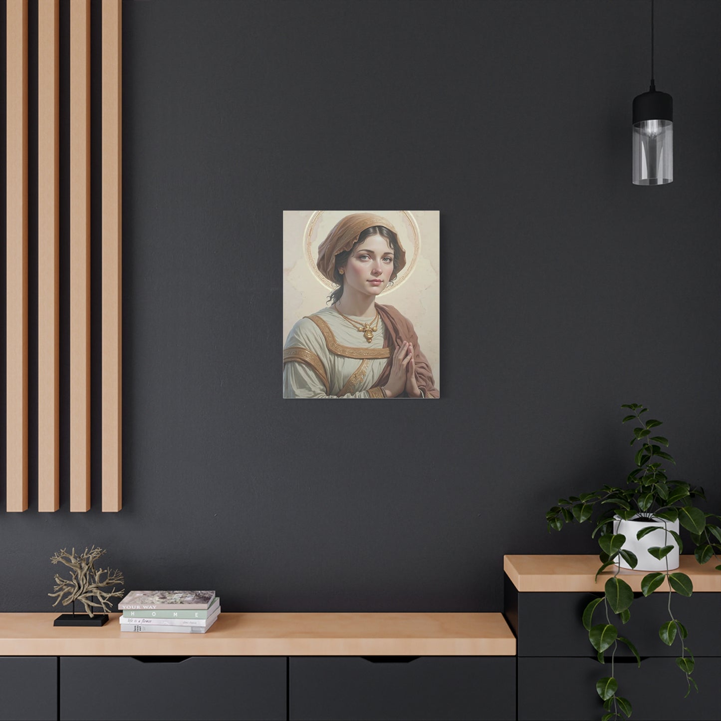 St. Flavia Domitilla Catholic Canvas Wall Art, Christian Decor