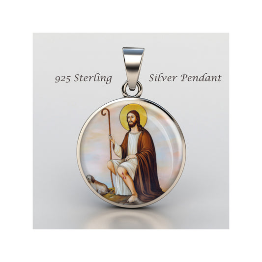 Saint Roch Catholic sterling silver 925 Christian Medal Patron Pendant image 0