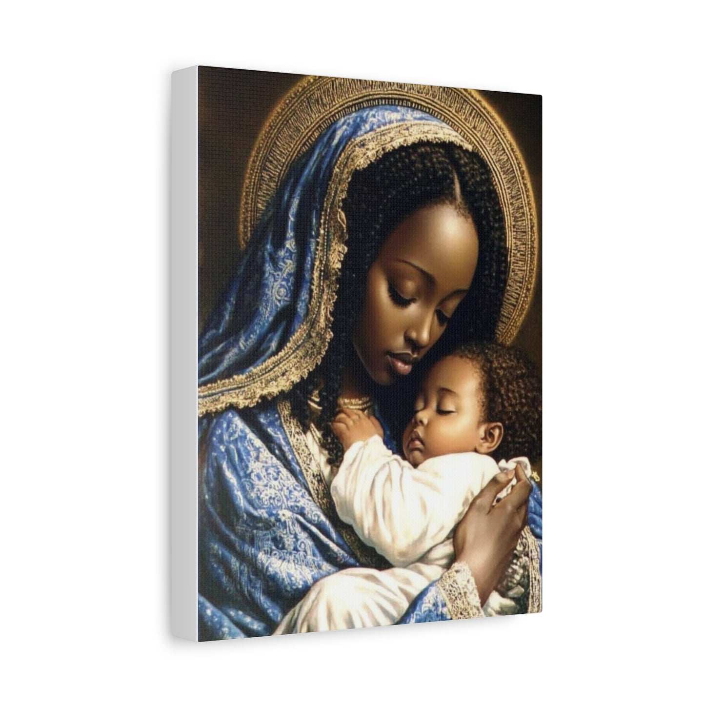 african mother mary with babyCanvas Wall Art, Christian Decor