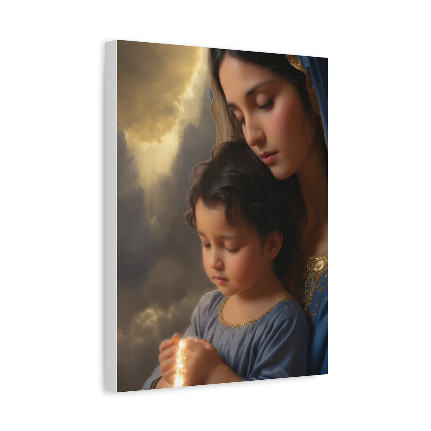 Mary and Baby Jesus Catholic Canvas Wall Art, Christian Decor