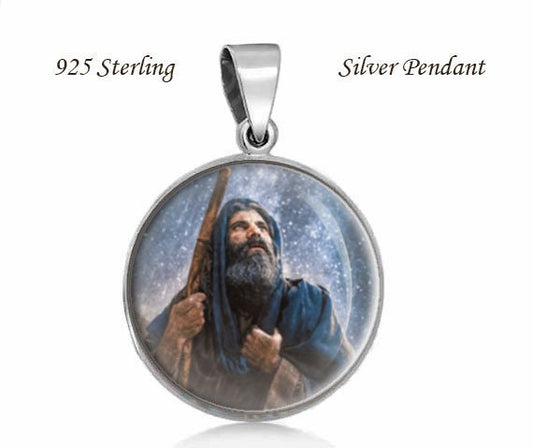 Abraham Round Pendant Sterling Silver Medal