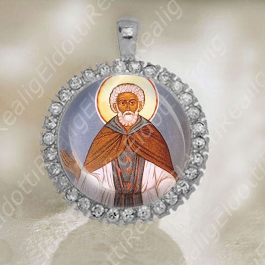 St Benedict the Moor Medal Catholic Christian Silver Tone Jewelry