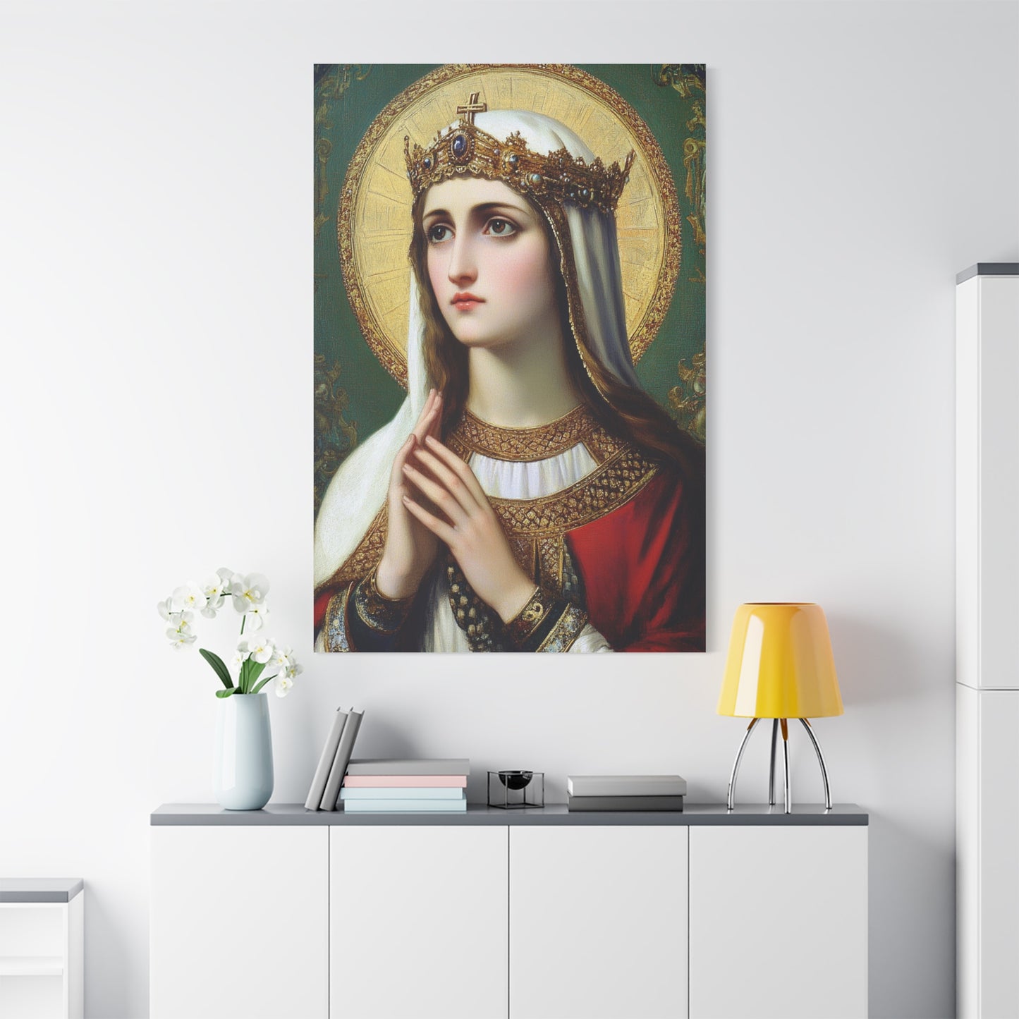 St. Elizabeth of Hungary Catholic Canvas Wall Art, Christian Decor