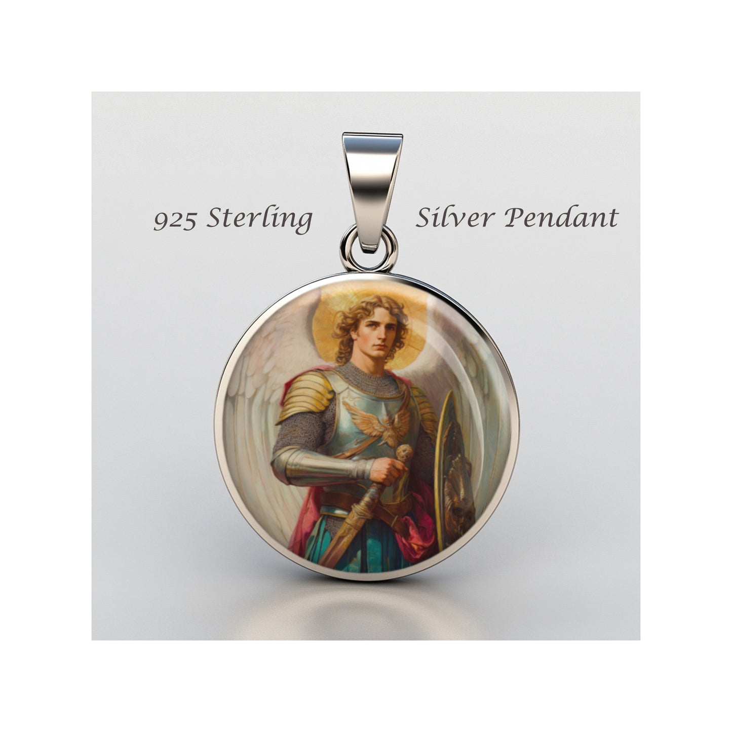 Saint Michael Archangel  Catholic sterling silver 925 Christian Medal Patron image 0