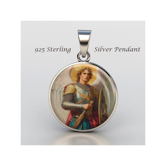 Saint Michael Archangel  Catholic sterling silver 925 Christian Medal Patron image 0