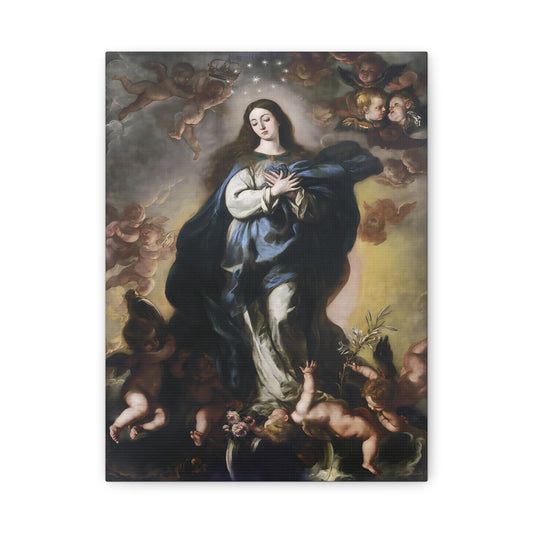 Ready To Hang - Our Lady Mother Mary Immaculate Conception Catholic Canvas Wall Art, Christian Decor